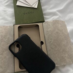 Gucci Black Embossed Phone Case